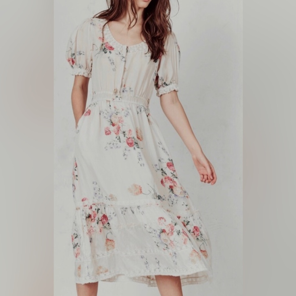 NWOT Loveshackfancy Silk Mid Wendy Dress